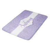 Paarse Glitter Monogram Bath Mat (Gekanteld)
