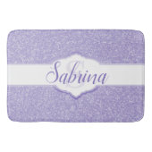 Paarse Glitter Monogram Bath Mat (Voorkant)