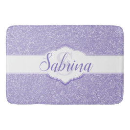 Paarse Glitter Monogram Bath Mat
