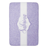 Paarse Glitter Monogram Bath Mat (Voorkant Verticaal)