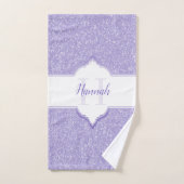 Paarse Glitter Monogram Bath Towels Bad Handdoek (Handdoek)