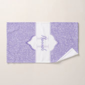 Paarse Glitter Monogram Bath Towels Bad Handdoek (Handdoek)