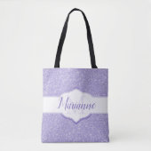 Paarse Glitter Monogram Canvas tas (Voorkant)