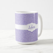 Paarse Glitter Monogram koffie Mok (Voorkant rechts)