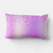 Paarse Glitter Monogram Naam Luxury Girly Kussen (Achterkant)