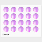 Paarse Glitter Monogram Naam Luxury Girly Ronde Sticker (Vel)