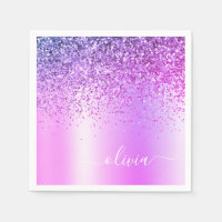 Paarse Glitter Monogram Naam Luxury Girly