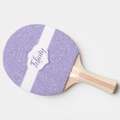 Paarse Glitter Monogram Ping Pong Paddle Tafeltennisbatje (Zijkant)