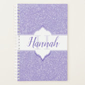 Paarse Glitter Monogram Planner (Voorkant)