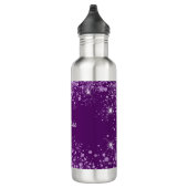 Paarse glitter-monogram: sparren waterfles  (Rechts)