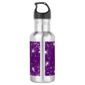 Paarse glitter-monogram: sparren waterfles  (Achterkant)