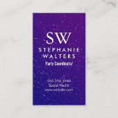 Paarse Glitter | Monogram Visitekaartje (Voorkant)