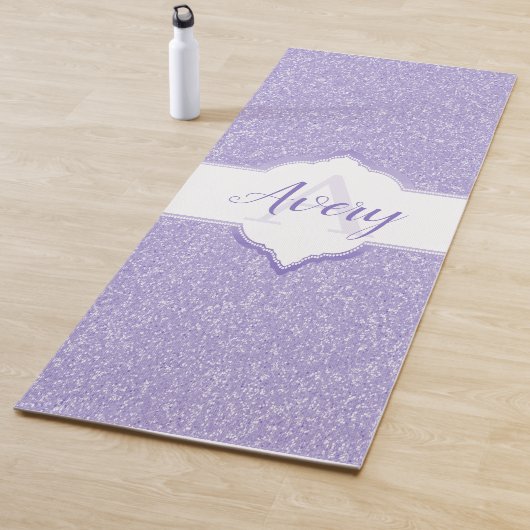 Paarse Glitter Monogram Yoga Mat (In situ)