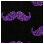 Paarse Glitter Mustache Stof (Close Up)
