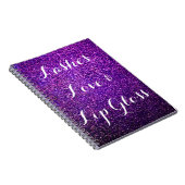 paarse glitter notebook zweeft van lippenvel notitieboek (Rechterzijde)