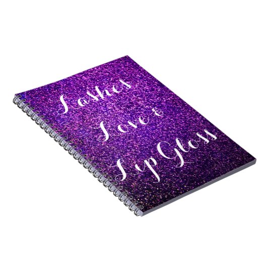 paarse glitter notebook zweeft van lippenvel notitieboek (Rechterzijde)