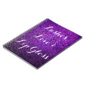 paarse glitter notebook zweeft van lippenvel notitieboek (Linkerzijde)