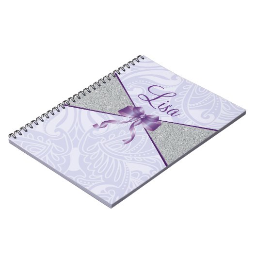 Paarse Glitter Notitieboek (Linkerzijde)