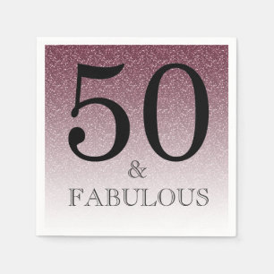 Paarse Glitter Ombre 50 en fantastische 50e verjaa Servet