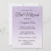 Paarse glitter ombre Bat Mitzvah Kaart (Voorkant)