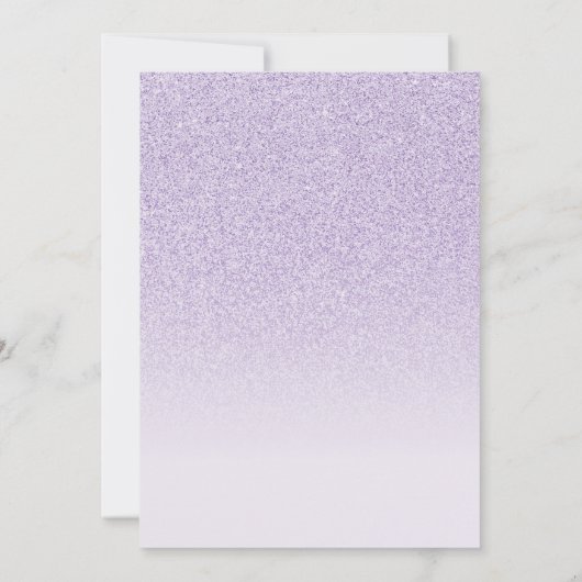 Paarse glitter ombre Bat Mitzvah Kaart (Achterkant)