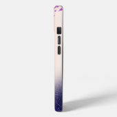 Paarse Glitter Ombre Diamanten Case-Mate iPhone Case (Achterkant / Links)