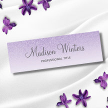 Paarse Glitter Ombre Employee Name Tag