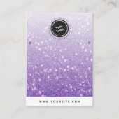 Paarse Glitter Ombre Glam Jewelry Earring Display Visitekaartje (Voorkant)