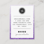 Paarse Glitter Ombre Glam Jewelry Earring Display Visitekaartje (Achterkant)