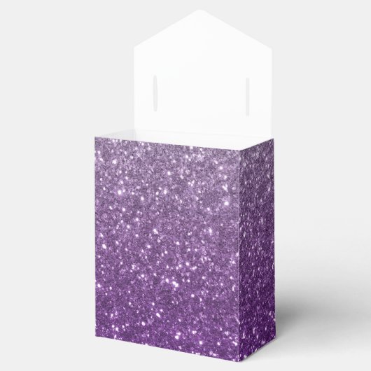 Paarse Glitter Ombre Look Bedankdoosjes (Geopend)