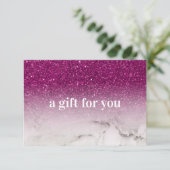 Paarse Glitter Ombre Marmer Salon Make-up Boetiek (Staand voorkant)