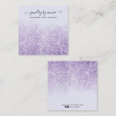 Paarse Glitter Oorbel Studs Display Kaart Vierkante Visitekaartje (Voorkant / Achterkant)
