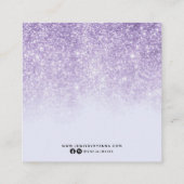 Paarse Glitter Oorbel Studs Display Kaart Vierkante Visitekaartje (Achterkant)