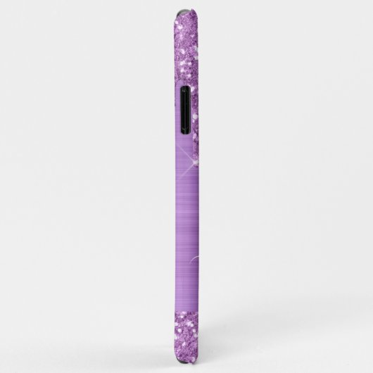 Paarse glitter op maat uitlijnen Case-Mate iPhone case (Achterkant/rechts)