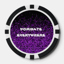 Paarse glitter op zwart domineren overal | poker chips