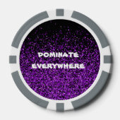 Paarse glitter op zwart domineren overal | poker chips (Voorkant)