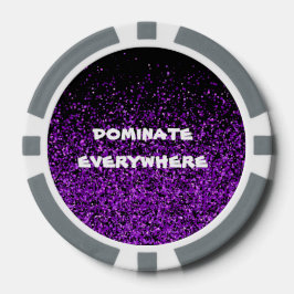 Paarse glitter op zwart domineren overal | poker chips