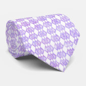 Paarse Glitter Overlappende Diamant Patroon Stropdas (Opgerold)