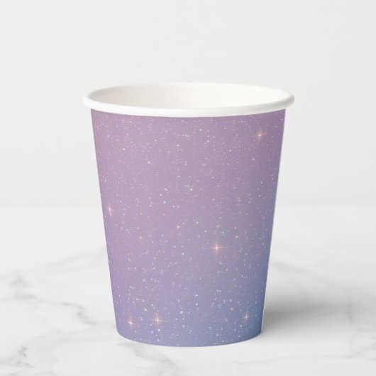 Paarse Glitter Paper cup Papieren Bekers (Achterkant)
