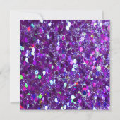 Paarse Glitter Party Kaart (Achterkant)