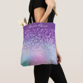 *~* Paarse Glitter Pastel Marble met Gold Tote Bag (Dichtbij)