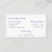 Paarse Glitter Pastel Pink Blue Ombre Waterverf Visitekaartje (Achterkant)