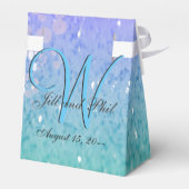 Paarse Glitter Patio Lantern Confetti Glam Blue Bedankdoosjes (Achterkant)