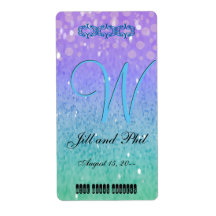 Paarse Glitter Patio Lantern Confetti Glam Blue