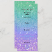 Paarse Glitter Patio Lantern Confetti Glam Glow Menu (Voorkant / Achterkant)