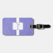 Paarse Glitter Personaliseer Bagagelabel (Voorkant horizontaal)