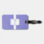 Paarse Glitter Personaliseer Bagagelabel (Achterkant horizontaal)