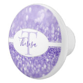 Paarse Glitter personaliseer de keramische puin Keramische Knop (Rechts)