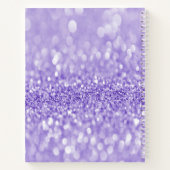 Paarse Glitter Personaliseer Notitieboek (Achterkant)