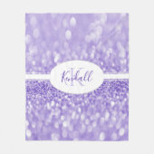 Paarse glitter Personaliseer uw trommel Fleece Deken (Voorkant)